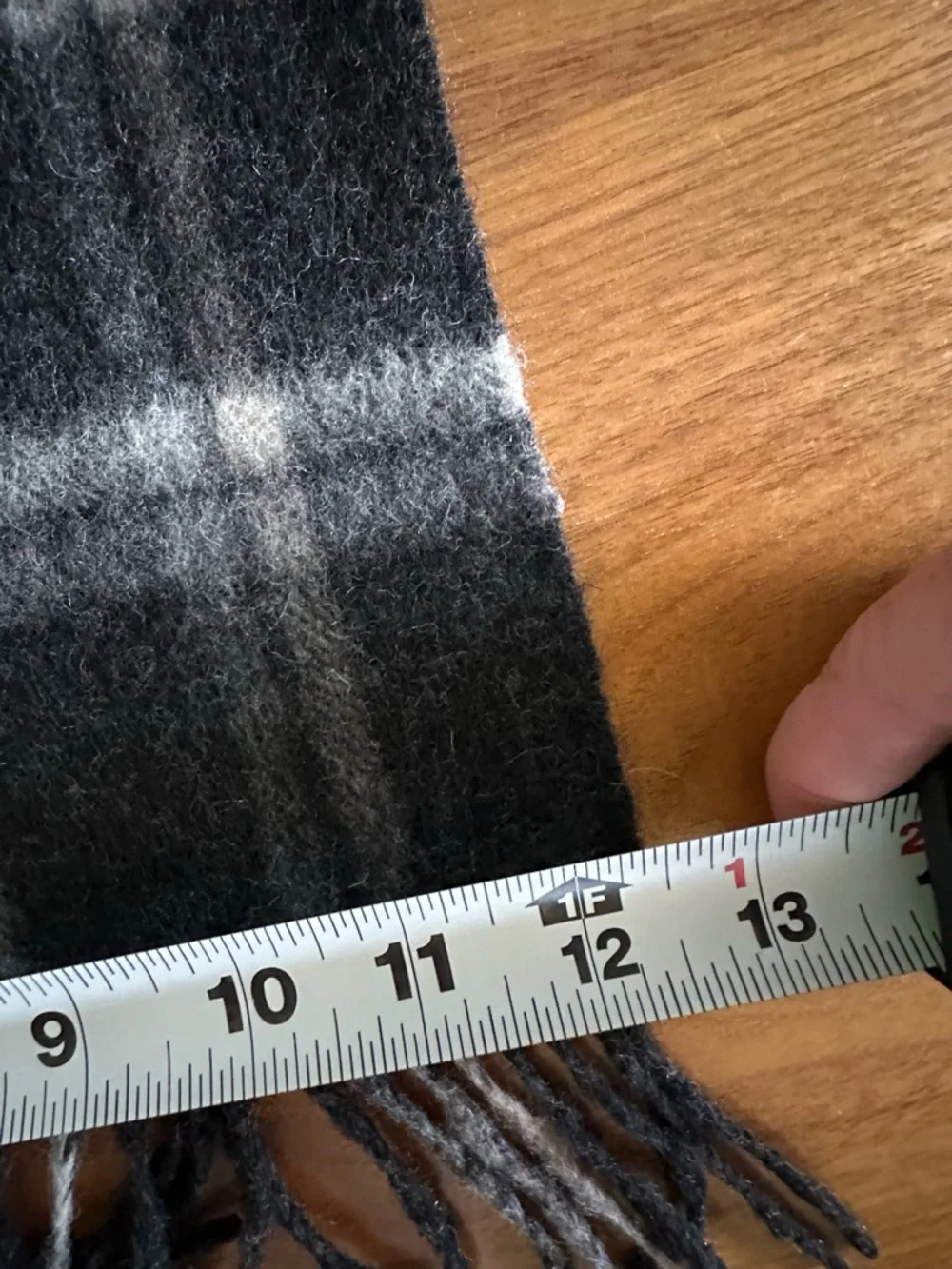 FRAAS Plaid Wool Scarf Made in Germany Fringe Winter Wrap
